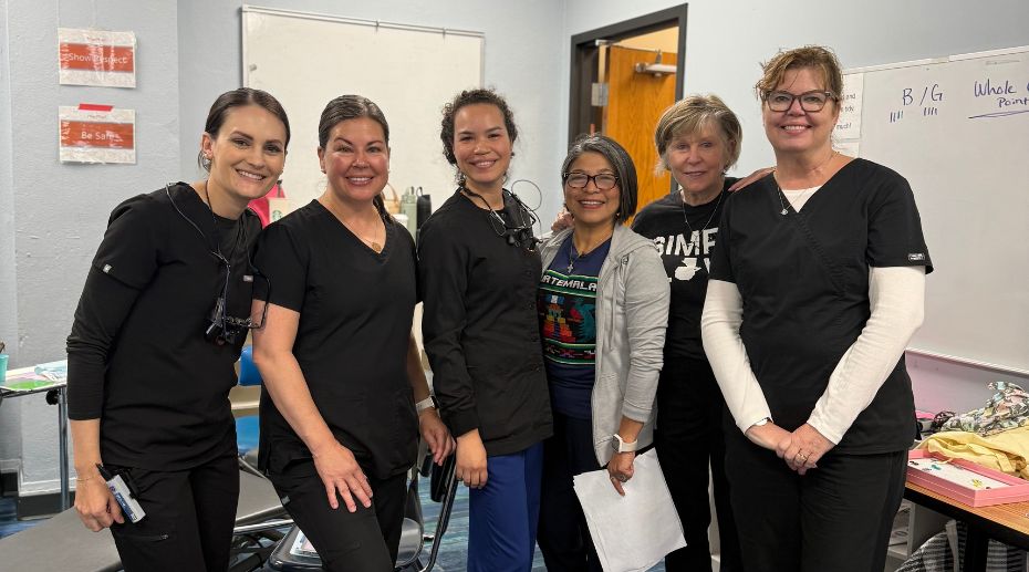 West End Dental Community Event with Ready Set Smile West End Dental team members volunteering at a Ready Set Smile school event, providing on-site dental care to local students in a community outreach program.
